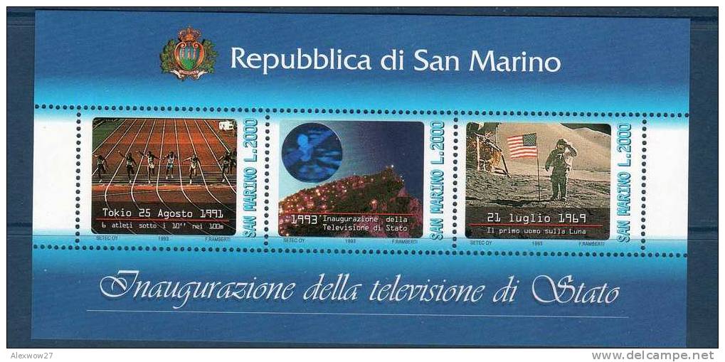 SAN MARINO 1993 -- TELEVISIONE DI STATO -- MINISHEET / FOGLIETTO N° 36 ** MNH - Blocks & Sheetlets