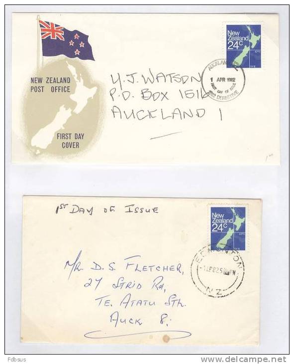 1982 SG 1261 -  2 X FDC  MAP NZ - Other & Unclassified