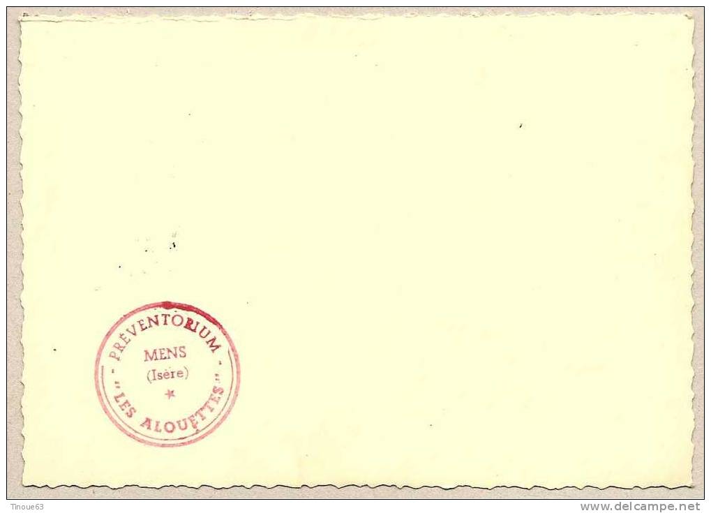 38 - MENS - Carte Dos Vierge (cachet Du Préventorium "Les Alouettes" - Mens