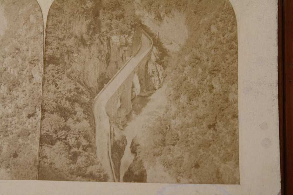 CARD STÉRÉOSCOPIQUE STEREOSCOPIC Stéréoskopisch:Eaux-Chaud Es (Pyrénées-Atlantiques) 64  -PONT ET GORGES DU HOURAT - Cartes Stéréoscopiques