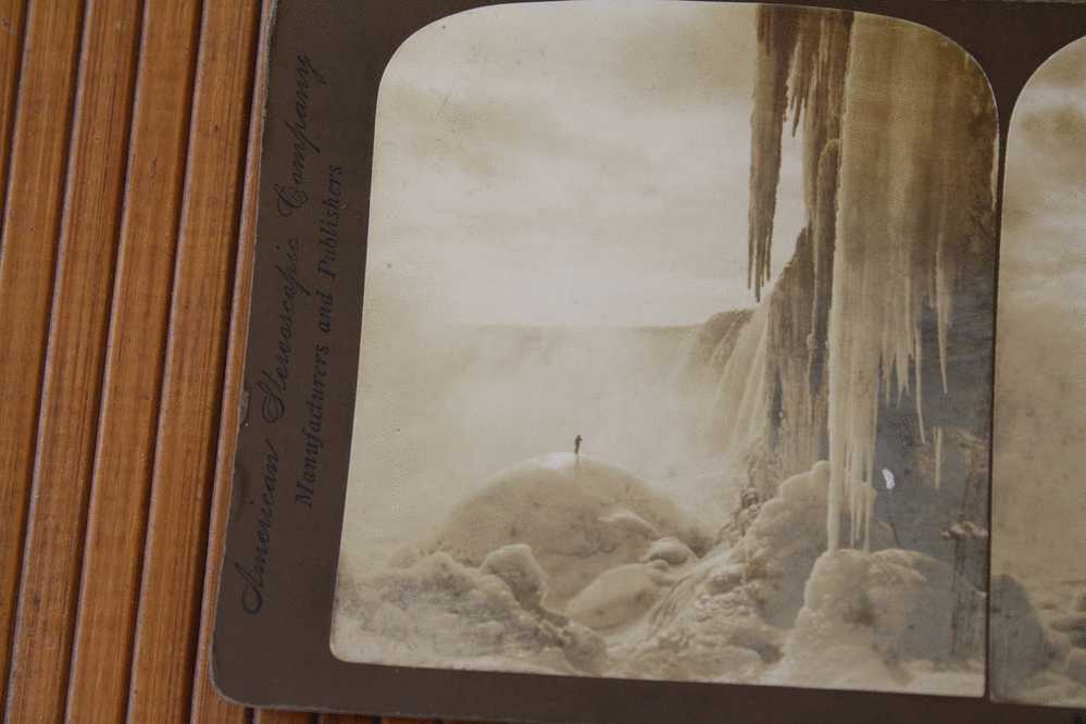 CARD STÉRÉOSCOPIQUE AMERICAN STEREOSCOPIC CIE  Stéréoskopisch:NIAGARA FALLS USA A FAIRY LAND OF ICE AND SNOW - Cartes Stéréoscopiques