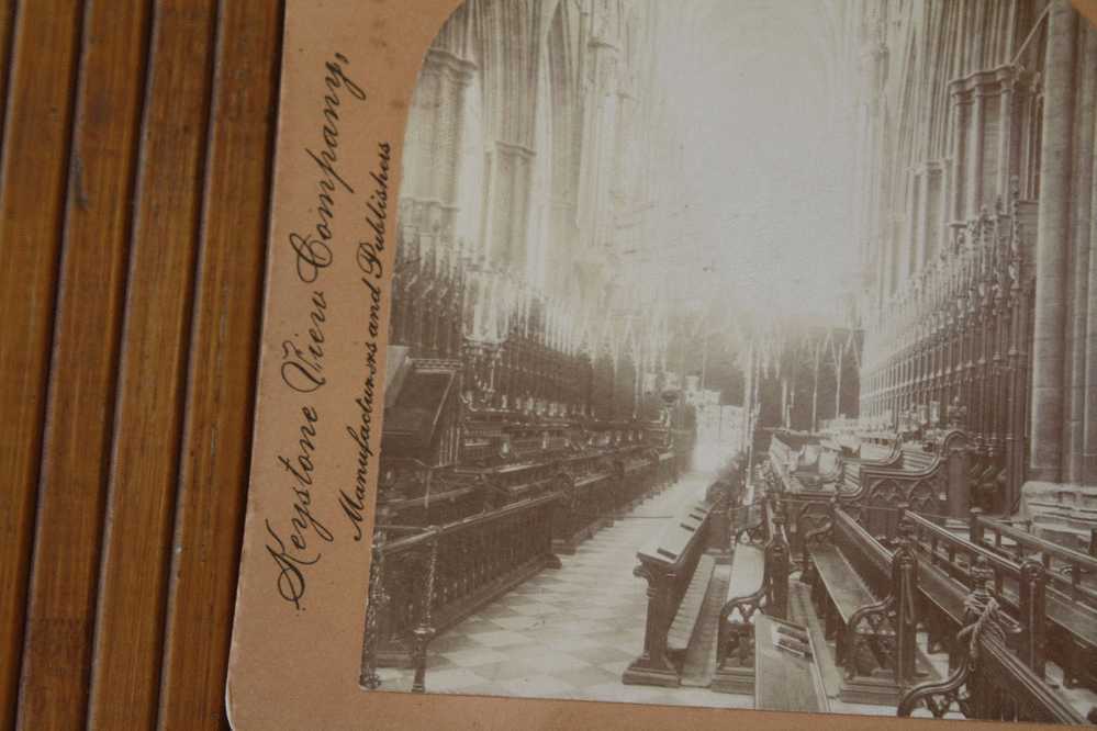 CARD STÉRÉOSCOPIQUE AMERICAN STEREOSCOPIC  Stéréoskopisch:CHOIR IN WESTMINSTER ABBEY LONDON ENGLAND - Stereoscope Cards