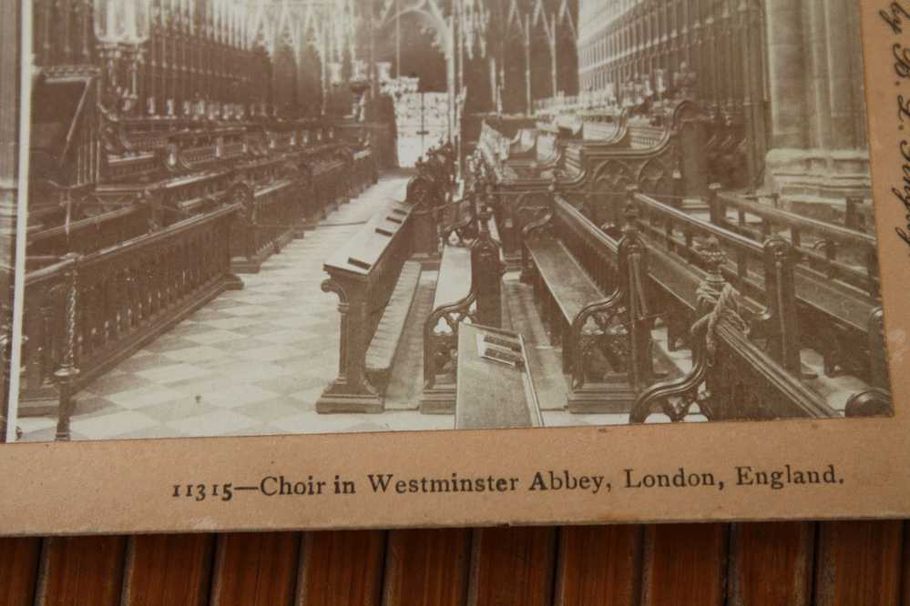 CARD STÉRÉOSCOPIQUE AMERICAN STEREOSCOPIC  Stéréoskopisch:CHOIR IN WESTMINSTER ABBEY LONDON ENGLAND - Stereoscope Cards