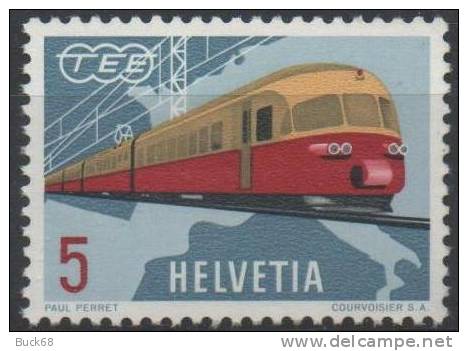 SUISSE HELVETIA SCHWEIZ 689 ** MNH Train Motrice Railroad Zug Trans Euro Express - Unused Stamps