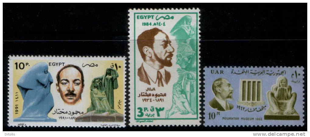 EGYPT / 1962 / 1984 / 1991 / FAMOUS MEN / MAHMOUD MOKHTAR / MNH / VF . - Nuevos