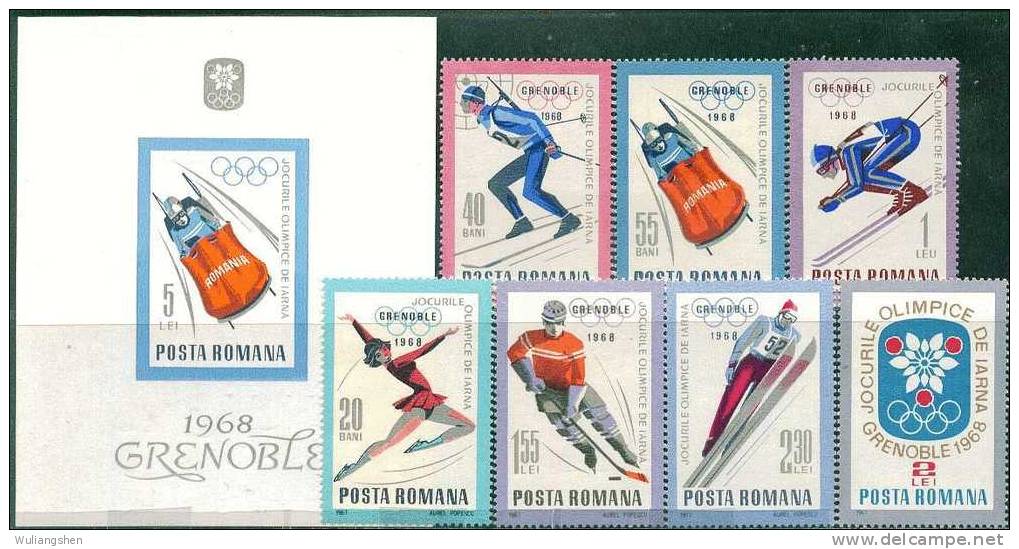 Romania 1968 The Winter Olympic Games 7+M - Verano 1968: México