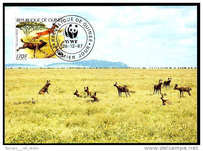 15186) GNB - 1987 WWF 058 - ▭ Mi 1194 / 1197 - 4 MK/MC - Der Afrikanische Windhund - Guinea (1958-...)