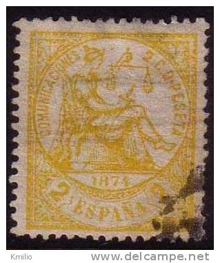 Edifil 143 Alegoría 2 Cts Amarillo De 1874 En Usado Excelente Centrado, Catalogo 13 Eur - Used Stamps