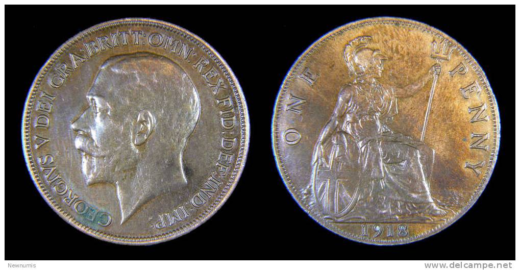 GREAT BRITAIN / GRAN BRETAGNA - George  V - 1 PENNY ( 1918 ) - D. 1 Penny