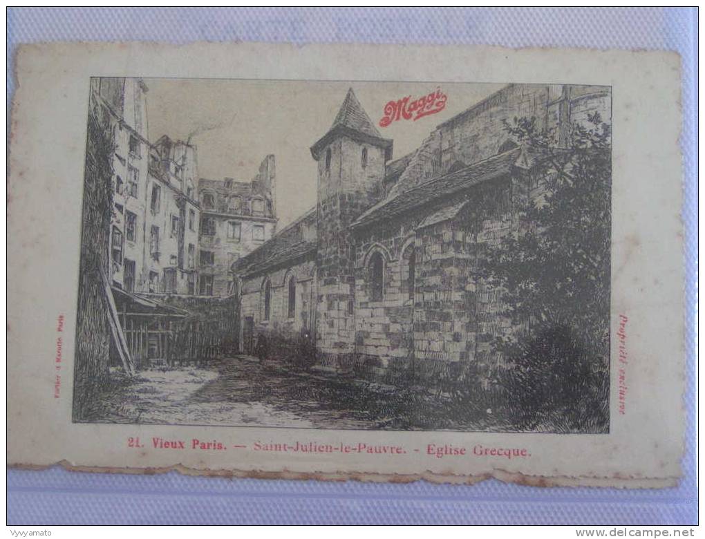 VIEUX PARIS PUB MAGGI SAINT JULIENLE PAUVRE EGLISE GRECQUE N21 - Sets And Collections