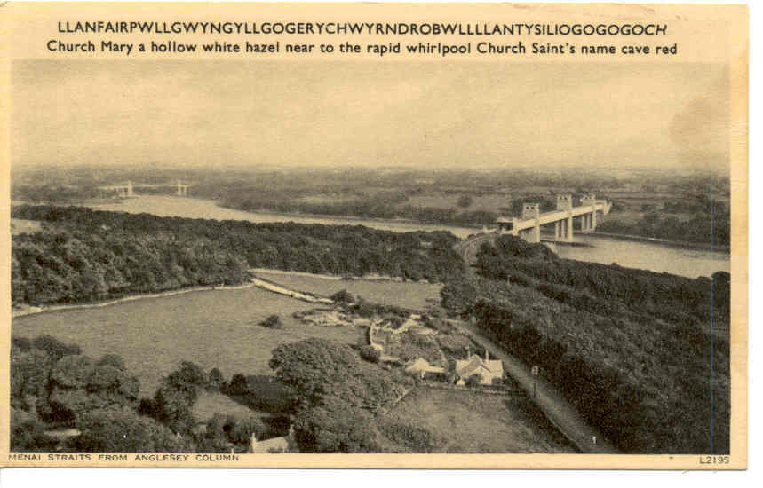 Llanfairpwllgwyngyllgoger Ychwyrndrobwllllantysilio Gogogoch  (Llanfairpwllgwyngyll), Menai Straits From Anglesey Column - Anglesey
