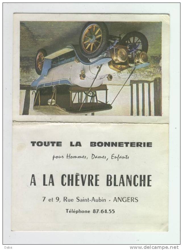 Calendrier. 1965. Pub. Toute La Bonneterie. Angers. - Petit Format : 1961-70