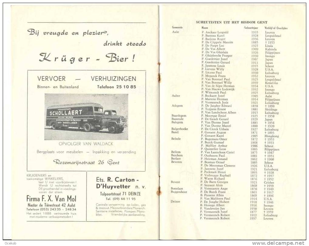 Programma Eeuwfeestviering O VL En Scheut 1862 1962 + Reclame Eeklo Gent  ( 3 Scans) - Programmes