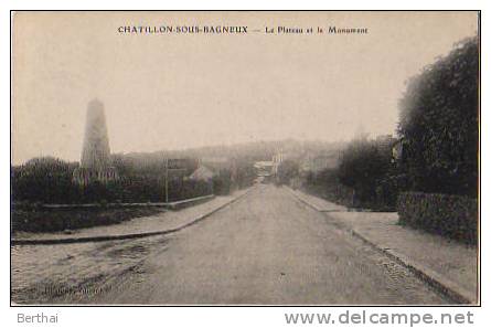 92 CHATILLON SOUS BAGNEUX - Le Plateau Et Le Monument - Châtillon