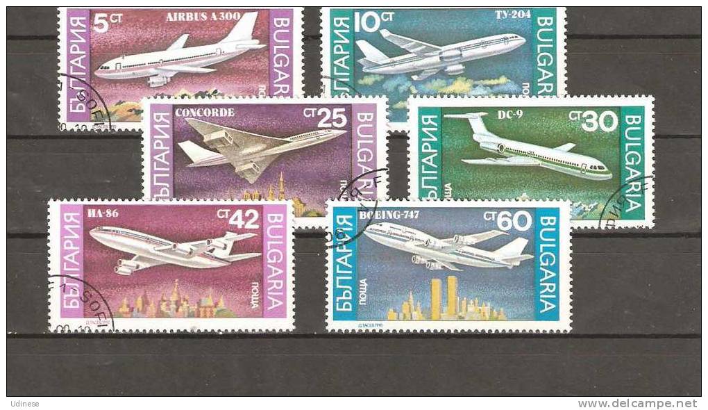 BULGARIA 1990 - AIRPLANES  - CPL. SET - USED OBLITERE GESTEMPELT - Oblitérés