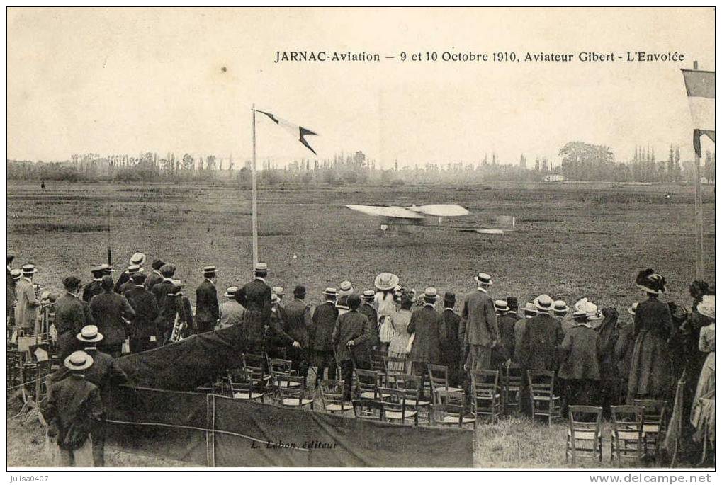 JARNAC (16) Aviation Aviateur Gilbert Au Départ Belle Animation - Jarnac