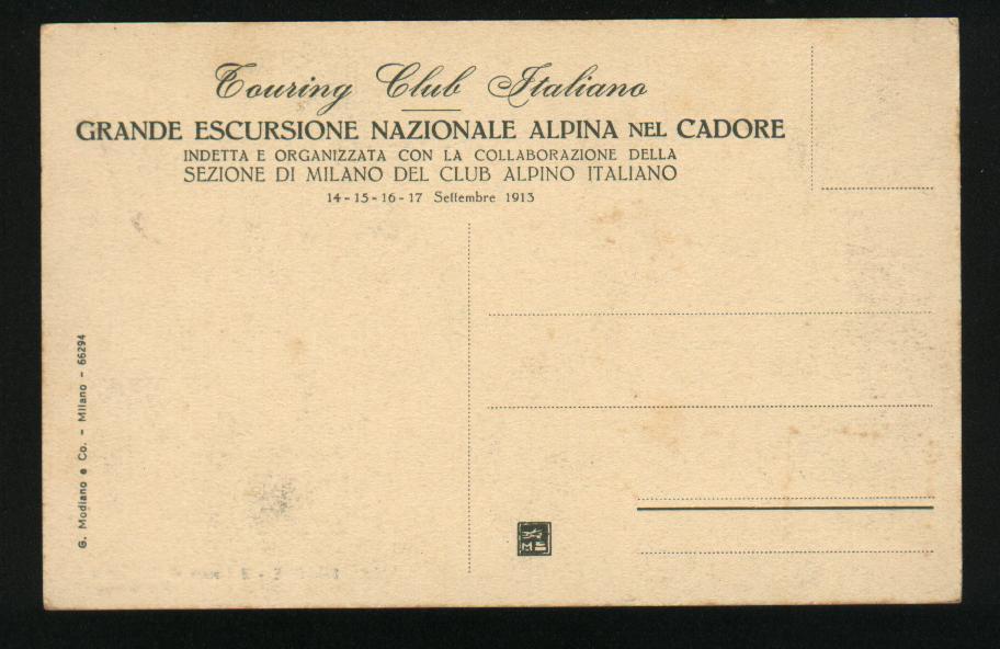 4086-T.C.I.-GRANDE ESCURS. NAZ. ALPINA NEL CADORE-1913-FP - Escalade