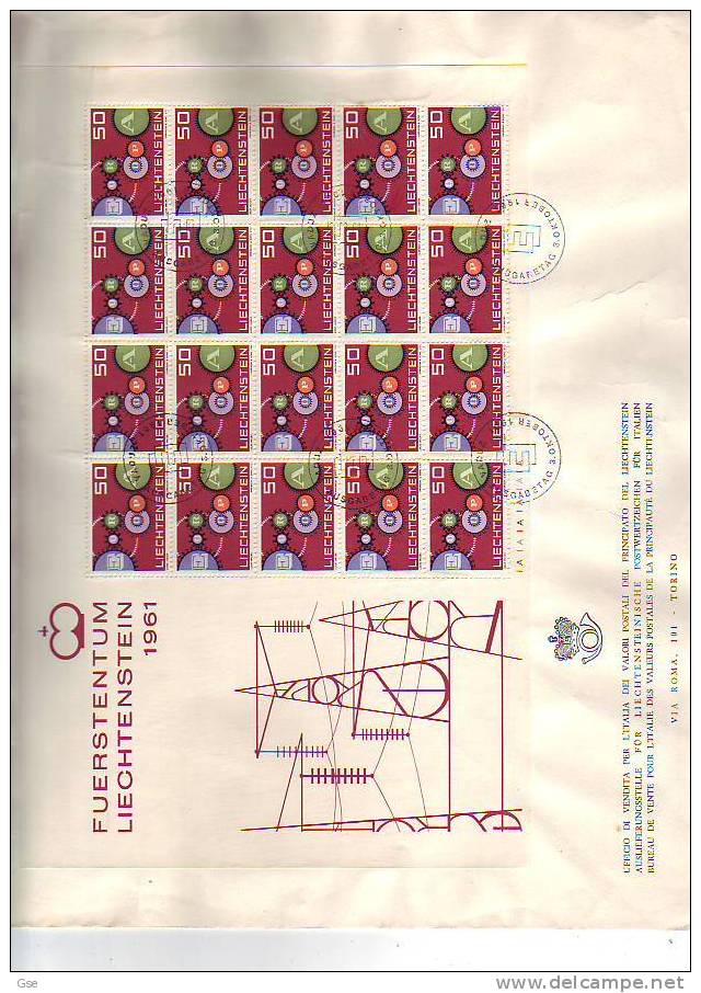 LIECHTENSTEIN 1961 - FDC Con Yvert 364 Su Lettera Viaggiata - Blocks & Sheetlets & Panes