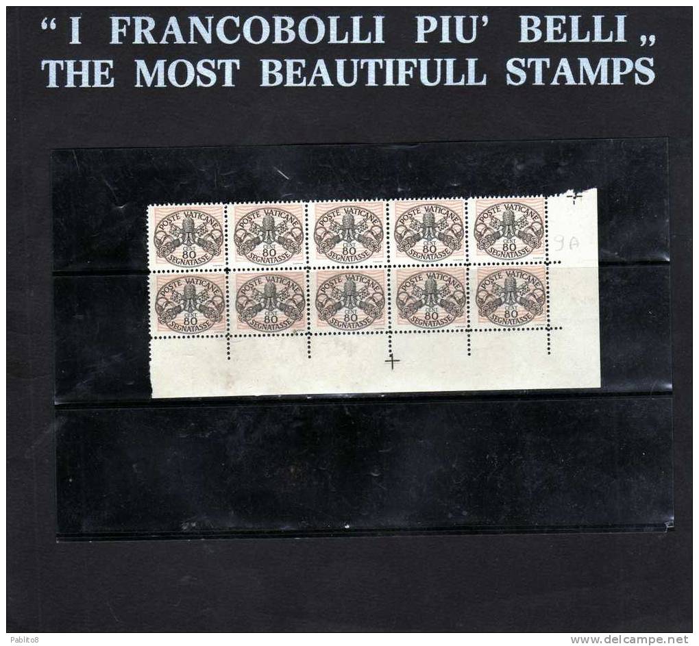 VATICANO SEGNATASSE  VARIETA´ FONDO MOLTO SPOSTATO C.80 MNH - Errors & Oddities