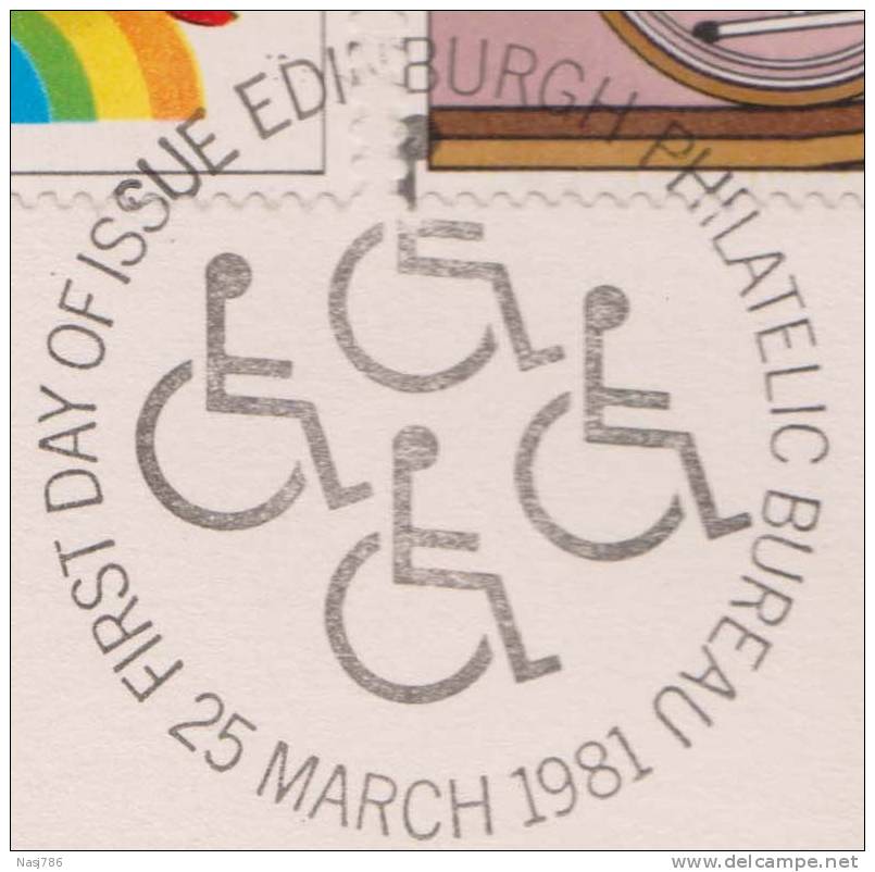 Wheel Chair, Sign Language, Disabled, Blind Man With Dog, Handicapped, FDC, Great Britain - Handicaps