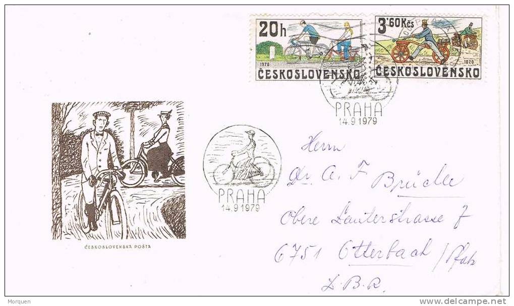 Carta PRAHA (Checoslovaquia) 1979. Ciclismo Precursor - Ciclismo