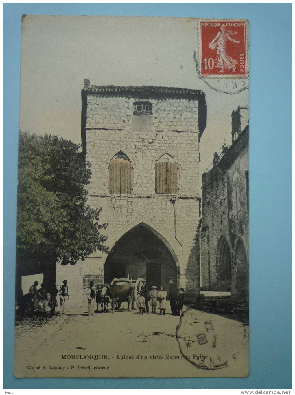 MONFLANQUIN  (Lot-et-Garonne)  :  Ruines D'un Vieux MANOIR Et  EGLISE  -  Carte Animée - Monflanquin