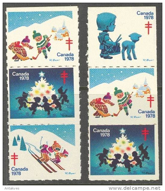 LABEL Canada 1978 Christmas Antituberculose Sheet Of 45+19 Various Options - Etichette Di Fantasia