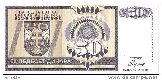 BOSNIE-HERZEGOVINE  50 Dinara  Daté De 1992   Pick 134a    ***** BILLET  NEUF ***** - Bosnia Erzegovina