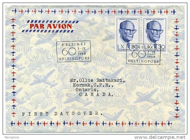 1960 Urho Kerrkkonen  Adressée Au Canada - FDC