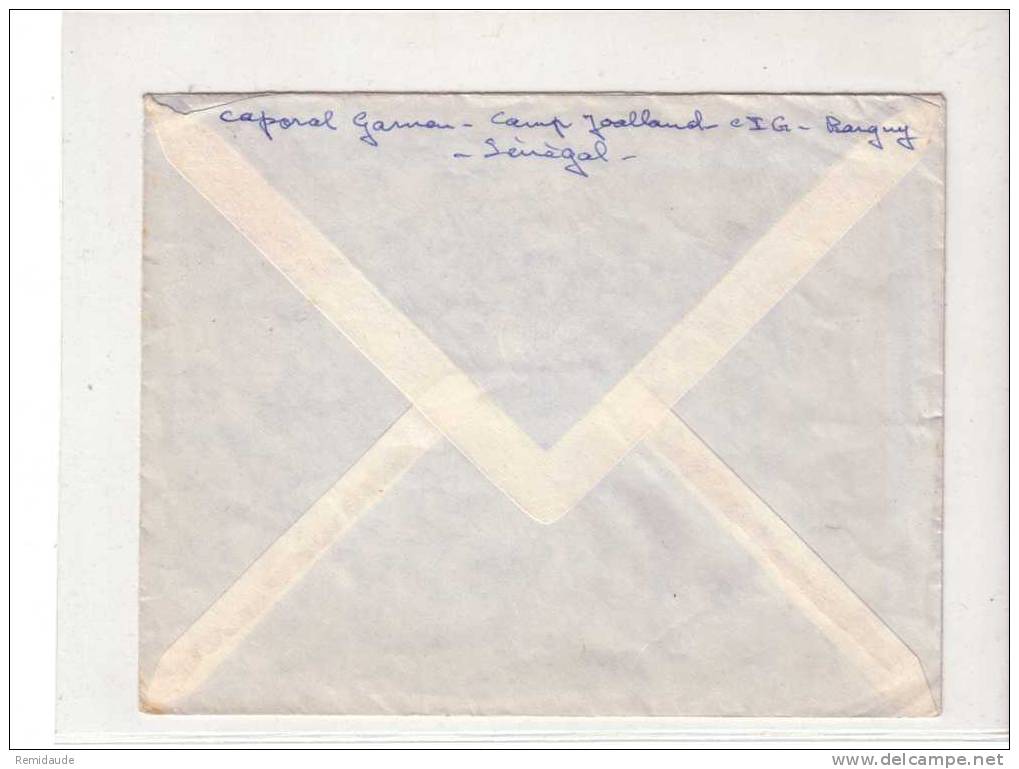 SENEGAL - LETTRE FM (CAMP JOALLAND CIG) De RUFISQUE Pour LYON - 1962 - - Cachets Militaires A Partir De 1900 (hors Guerres)