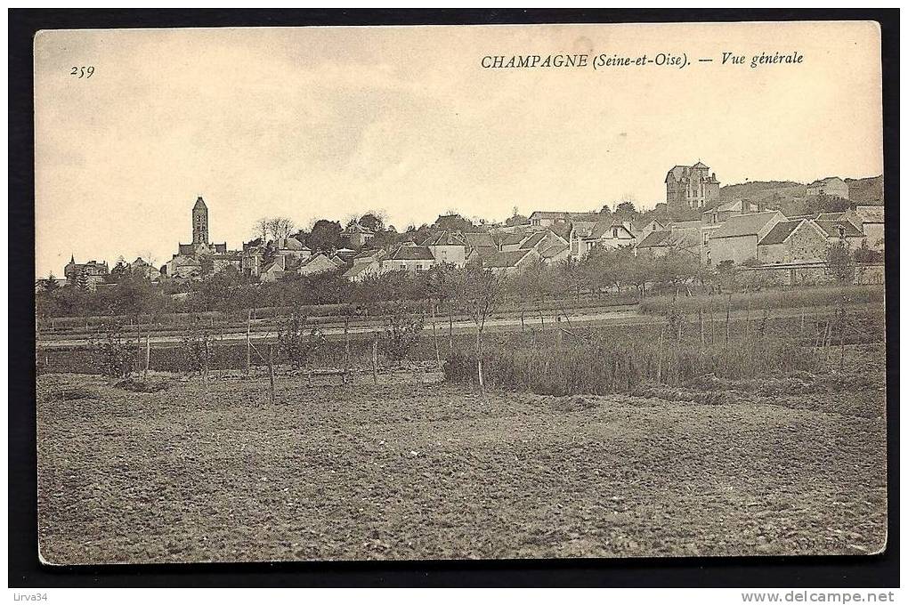 CPA  ANCIENNE- FRANCE- CHAMPAGNE-SUR-OISE (95)-  VUE GENERALE DU BOURG - Champagne Sur Oise