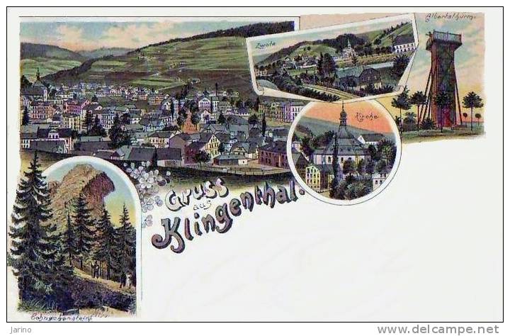 Klingenthal 1897, Albertsthurm, Litho, Reproduction - Klingenthal
