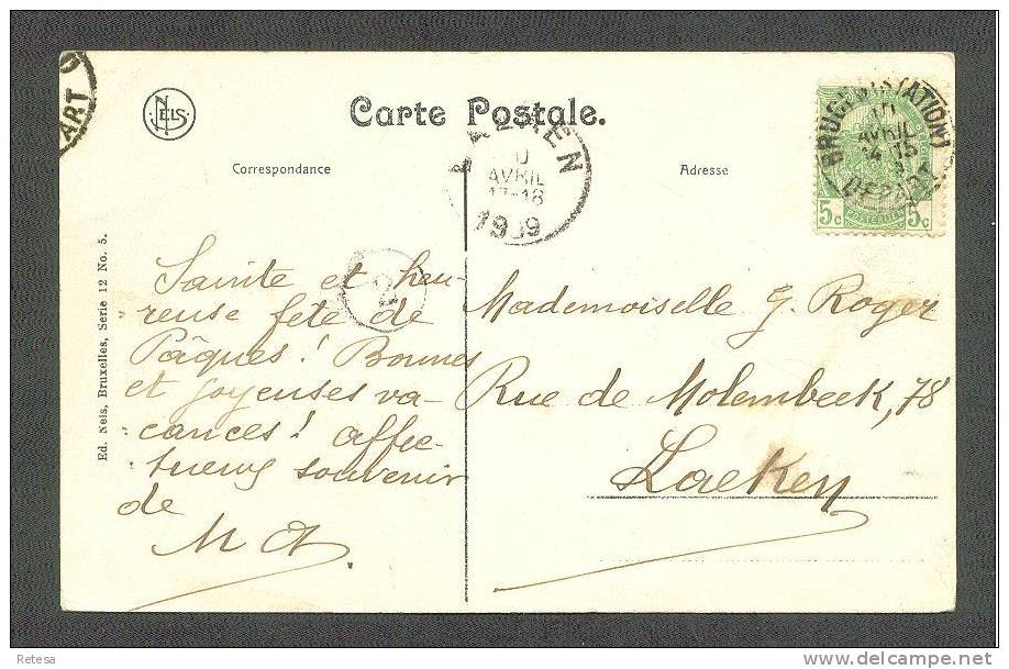 O BRUGES  PONT DE BEGUINAGE ET L' EGLISE N - DAME   ZEER OUDE POSTKAART 1909 - Brugge