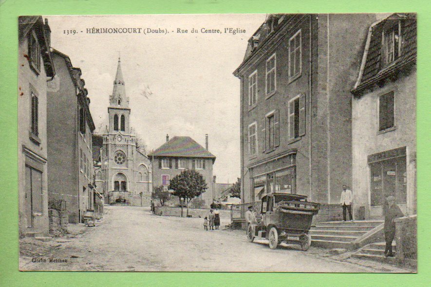 HERIMONCOURT - Rue Du CENTRE - Eglise - Coiffeur - Belle Animation - Autres & Non Classés