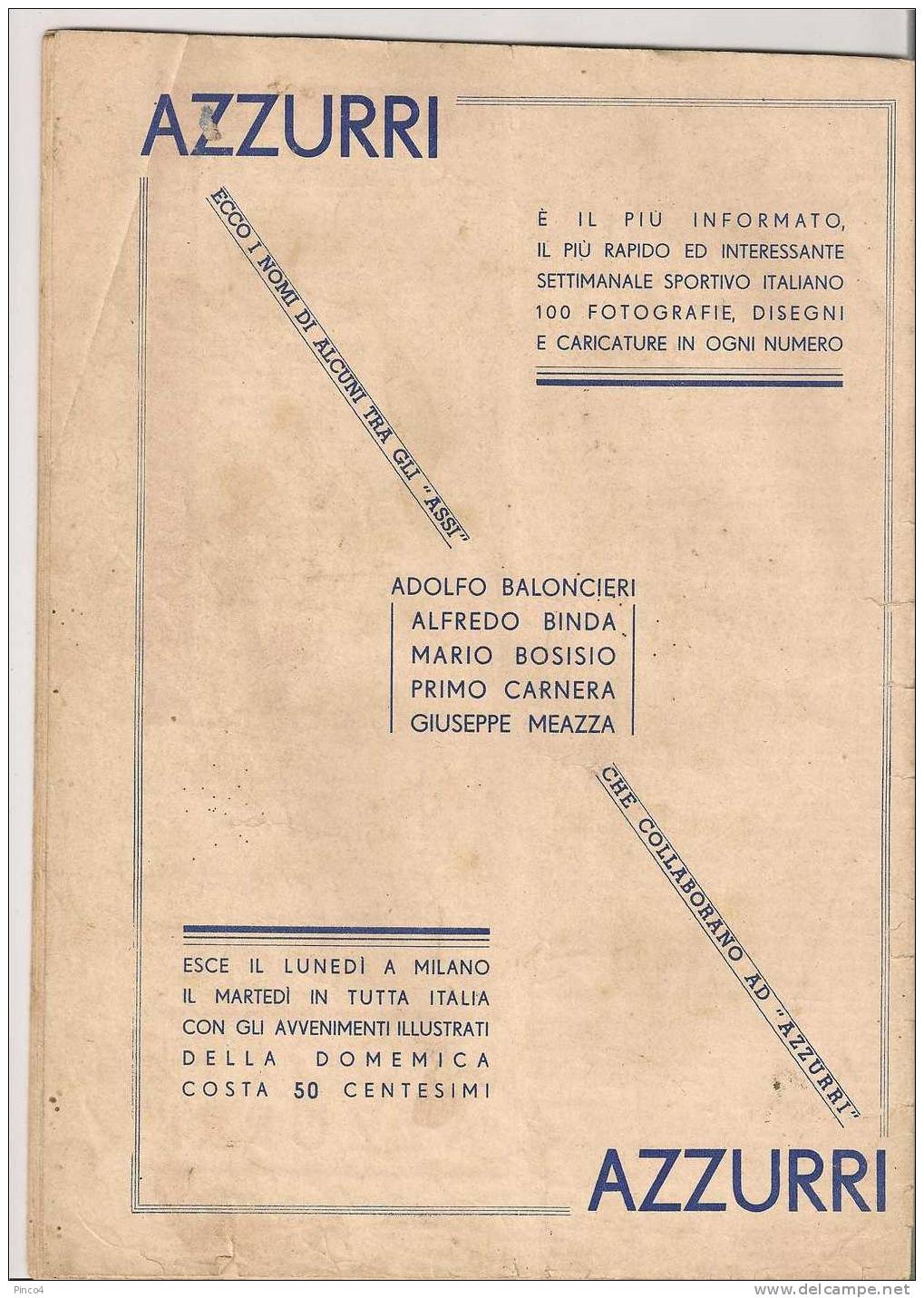 COSMOS QUINDICINALE GIUGNO 1934 " CICLISMO "  GUERRA LEARCO - Sports