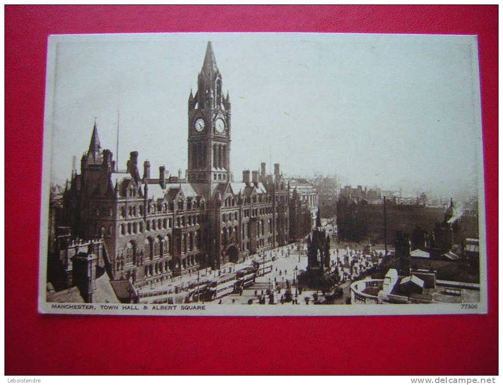 CPSM-ANGLETERRE- MANCHESTER,TOWN HALL & ALBERT SQUARE -NON VOYAGEE  -PHOTO RECTO /VERSO - Manchester