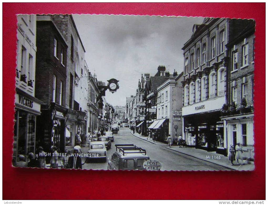 CPSM-ANGLETERRE-HIGH STREET ,WINCHESTER -ANIMEE  -VOYAGEE  1966-3 PHOTOS RECTO /VERSO- - Winchester