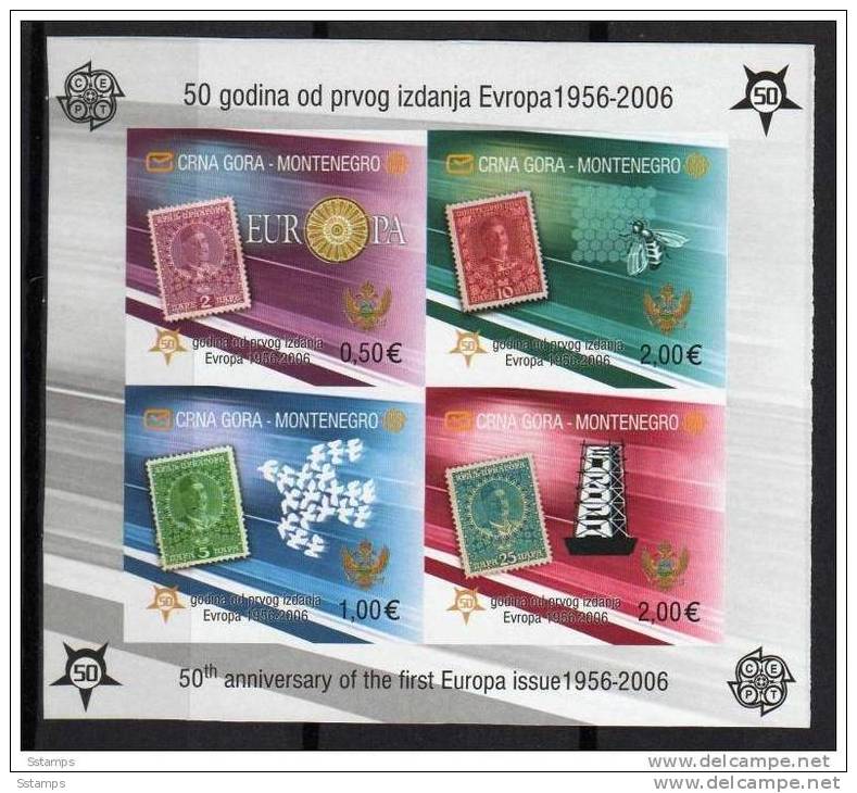 2006  MONTENEGRO  CRNA GORA  EUROPA CEPT 50 YEARS RRR  TYP  II  GRAY COLLOR RRR  NEVER HINGED - 2006