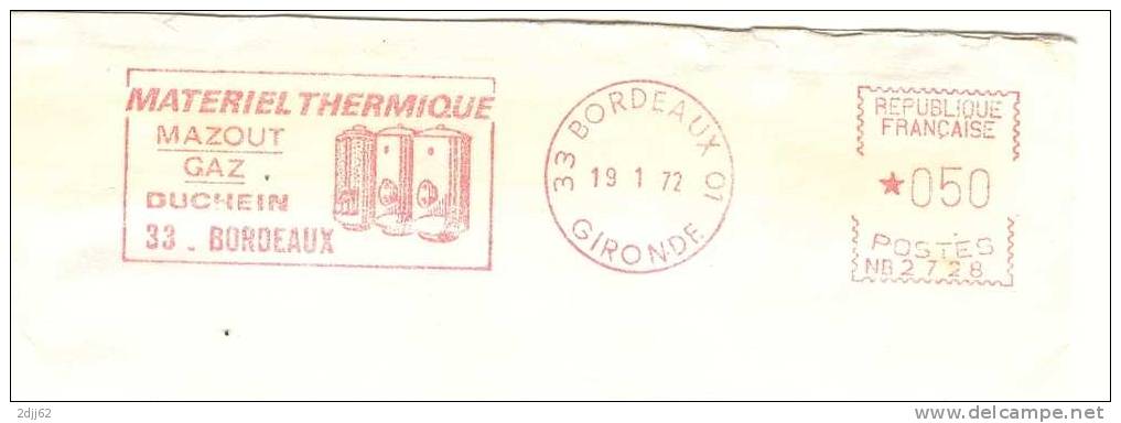 Matériel, Thermique, Gaz, Mazout, Gironde, Bordeaux - EMA Secap - Enveloppe   (F683) - Gas