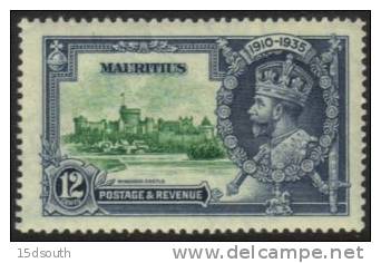 Mauritius - 1935 Silver Jubilee 12c MH* - Mauritius (1968-...)