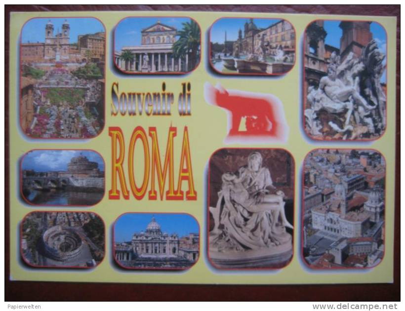Roma - Mehrbildkarte Souvenir Di Roma - Panoramic Views