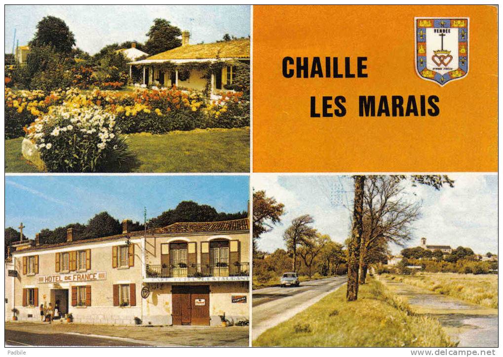 Carte Postale 85. Chaille Les Marais   Hotel De France Trés Beau Plan - Chaille Les Marais