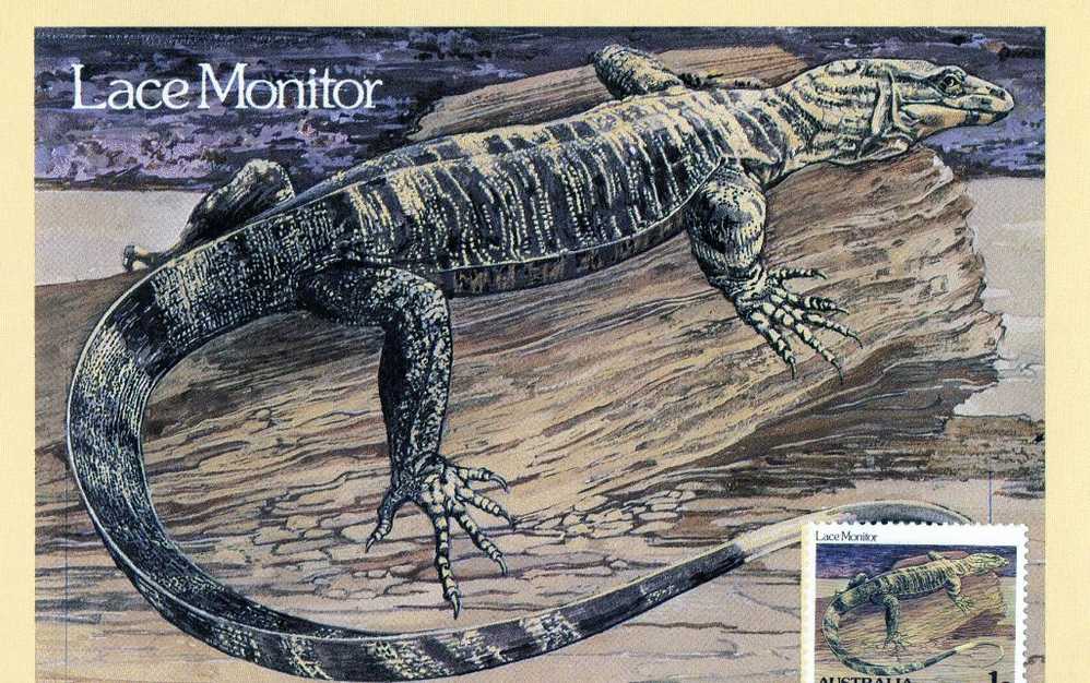 Australia 1983 Animals 1c Lace Monitor Maximum Card Mint Not Cancelled - Maximum Cards