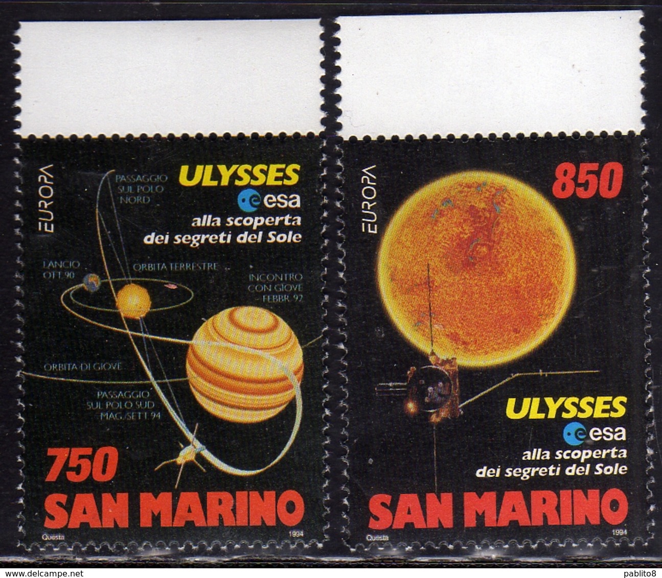 REPUBBLICA DI SAN MARINO 1994 EUROPA UNITA CEPT LE SCOPERTE SPAZIO SPACE DISCOVERIES SERIE COMPLETA COMPLETE SET MNH - Unused Stamps