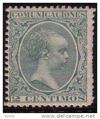 Edifil 213* Nuevo Alfonso XIII Pelon 2 Cts Verde Catalogo 7 Eur - Ungebraucht