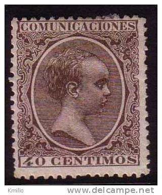 Edifil 223(*) Nuevo Alfonso XIII Pelon 40 Cts Castaño Catalogo 74 Eur - Ungebraucht