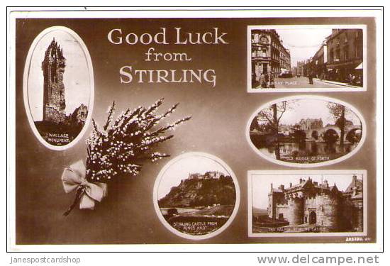 MULTI-VIEW " Good Luck From Stirling" - REAL PHOTO PCd - Stirlingshire - Scotland - Stirlingshire