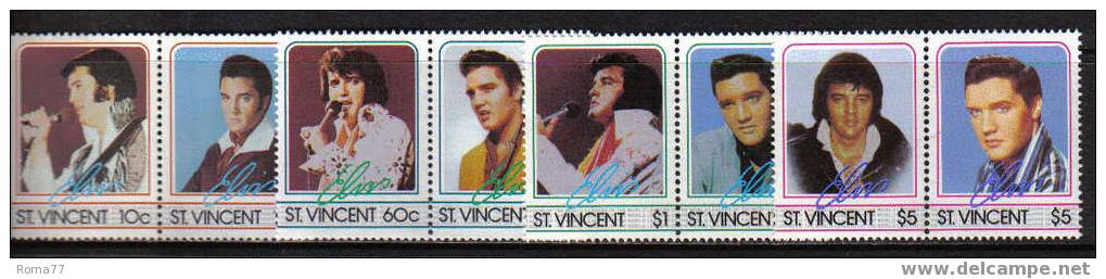 1140 - ST. VINCENT ,  Serie N. Yvert 870/877  *** Elvis Presley - Singers