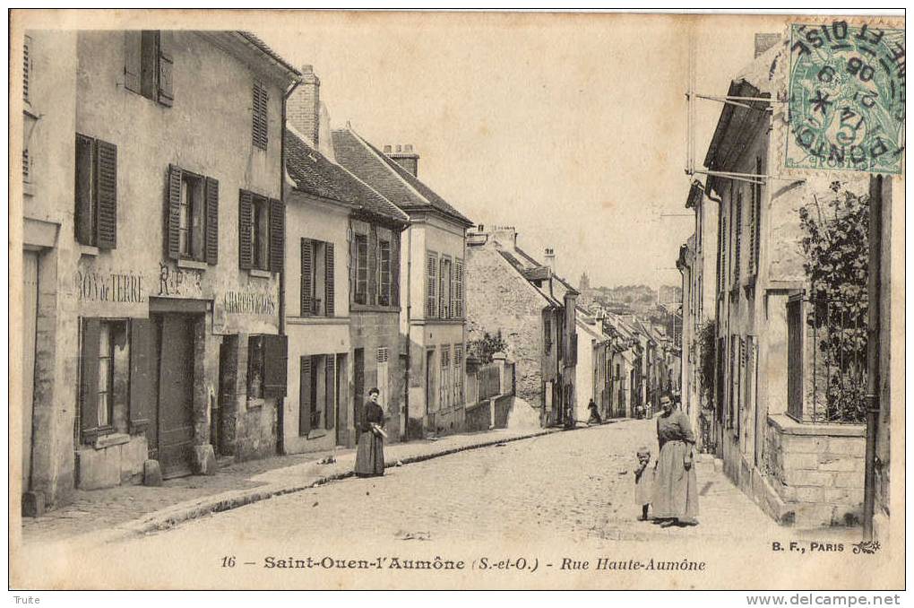 SAINT-OUEN-L'AUMONE RUE HAUTE-AUMONE  MAGASIN DE CHARBON DE BOIS ANIMEE - Saint-Ouen-l'Aumône