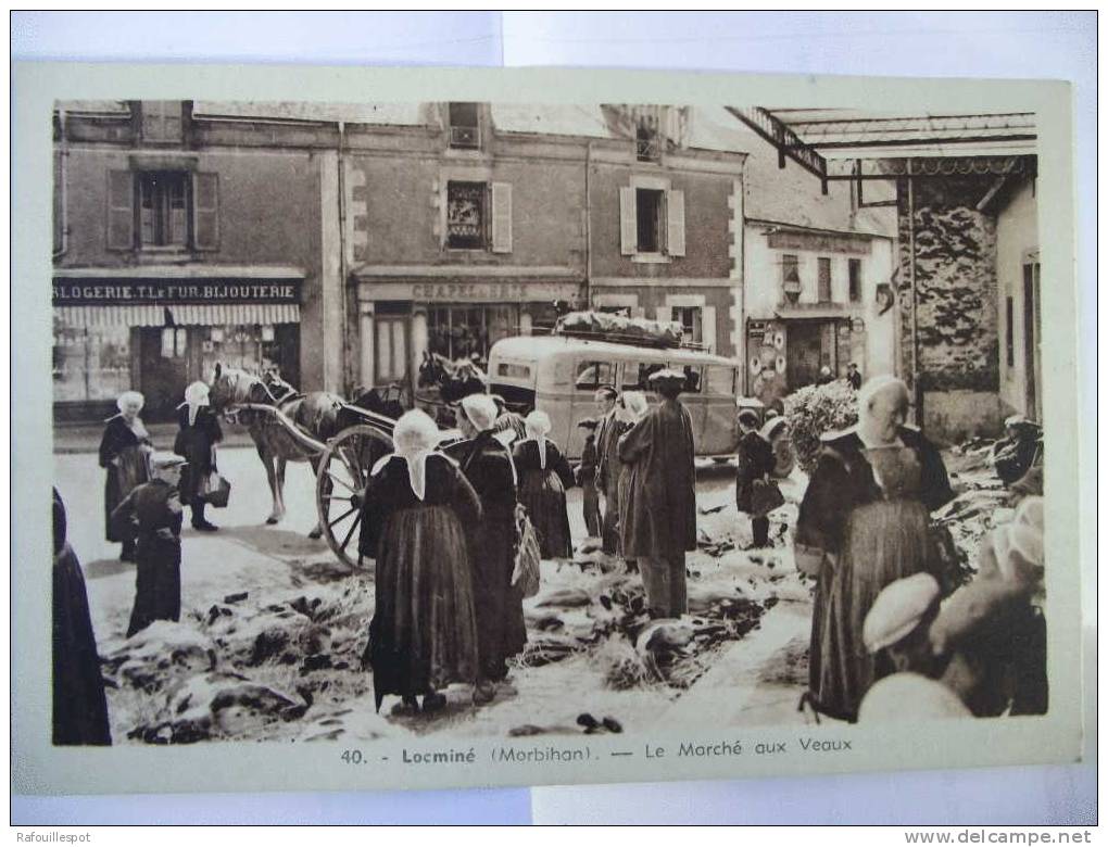 Cpa Locminé  Marche Aux Veaux - Locmine